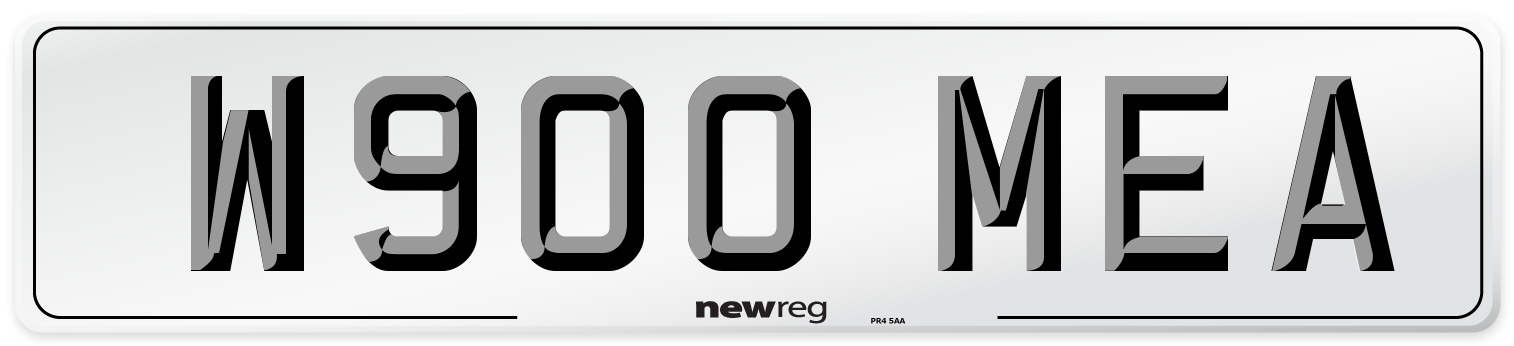 W900 MEA Number Plate from New Reg